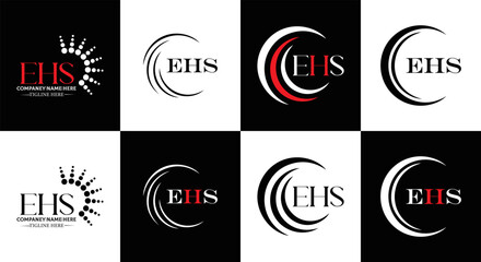 EHS logo. E H S design. EHS letter. EHS, E H S letter logo SET design. Initial letter EHS linked circle uppercase monogram logo. E H S letter logo SET vector design. EHS letter logo design	
