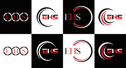 EHS logo. E H S design. EHS letter. EHS, E H S letter logo SET design. Initial letter EHS linked circle uppercase monogram logo. E H S letter logo SET vector design. EHS letter logo design	
