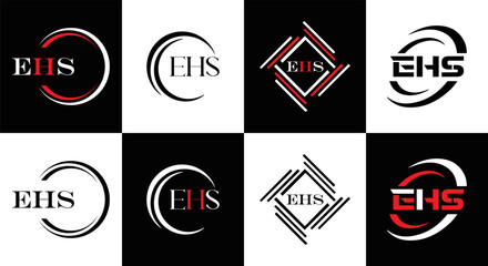 EHS logo. E H S design. EHS letter. EHS, E H S letter logo SET design. Initial letter EHS linked circle uppercase monogram logo. E H S letter logo SET vector design. EHS letter logo design	
