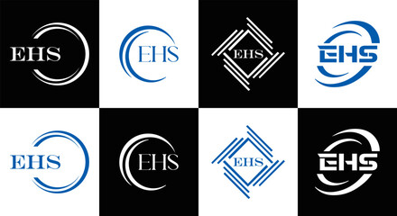 EHS logo. E H S design. EHS letter. EHS, E H S letter logo SET design. Initial letter EHS linked circle uppercase monogram logo. E H S letter logo SET vector design. EHS letter logo design	
