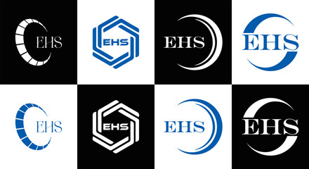 EHS logo. E H S design. EHS letter. EHS, E H S letter logo SET design. Initial letter EHS linked circle uppercase monogram logo. E H S letter logo SET vector design. EHS letter logo design	
