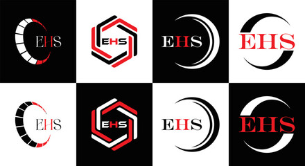 EHS logo. E H S design. EHS letter. EHS, E H S letter logo SET design. Initial letter EHS linked circle uppercase monogram logo. E H S letter logo SET vector design. EHS letter logo design	
