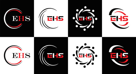 EHS logo. E H S design. EHS letter. EHS, E H S letter logo SET design. Initial letter EHS linked circle uppercase monogram logo. E H S letter logo SET vector design. EHS letter logo design	
