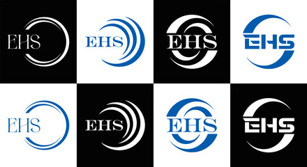 EHS logo. E H S design. EHS letter. EHS, E H S letter logo SET design. Initial letter EHS linked circle uppercase monogram logo. E H S letter logo SET vector design. EHS letter logo design	
