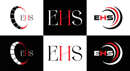 EHS logo. E H S design. EHS letter. EHS, E H S letter logo SET design. Initial letter EHS linked circle uppercase monogram logo. E H S letter logo SET vector design. EHS letter logo design	
