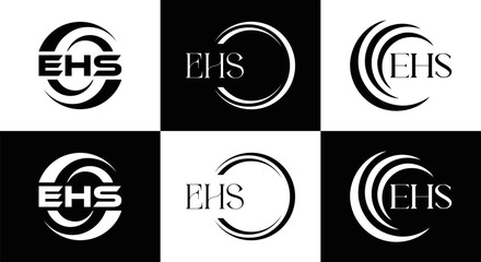 EHS logo. E H S design. EHS letter. EHS, E H S letter logo SET design. Initial letter EHS linked circle uppercase monogram logo. E H S letter logo SET vector design. EHS letter logo design	

