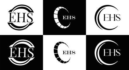 EHS logo. E H S design. EHS letter. EHS, E H S letter logo SET design. Initial letter EHS linked circle uppercase monogram logo. E H S letter logo SET vector design. EHS letter logo design	
