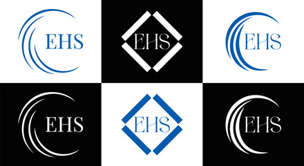 EHS logo. E H S design. EHS letter. EHS, E H S letter logo SET design. Initial letter EHS linked circle uppercase monogram logo. E H S letter logo SET vector design. EHS letter logo design	
