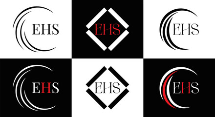 EHS logo. E H S design. EHS letter. EHS, E H S letter logo SET design. Initial letter EHS linked circle uppercase monogram logo. E H S letter logo SET vector design. EHS letter logo design	
