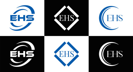 EHS logo. E H S design. EHS letter. EHS, E H S letter logo SET design. Initial letter EHS linked circle uppercase monogram logo. E H S letter logo SET vector design. EHS letter logo design	
