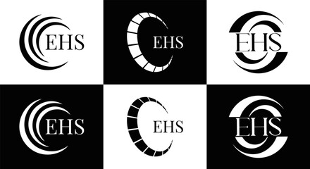 EHS logo. E H S design. WhitE H SHS letter. EHS, E H S letter logo SET design. Initial letter EHS linked circle uppercase monogram logo. E H S letter logo SET vector design. EHS letter logo design	

