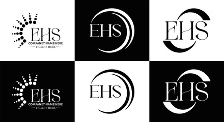 EHS logo. E H S design. WhitE H SHS letter. EHS, E H S letter logo SET design. Initial letter EHS linked circle uppercase monogram logo. E H S letter logo SET vector design. EHS letter logo design	
