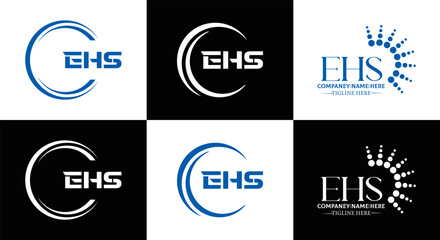 EHS logo. E H S design. WhitE H SHS letter. EHS, E H S letter logo SET design. Initial letter EHS linked circle uppercase monogram logo. E H S letter logo SET vector design. EHS letter logo design	
