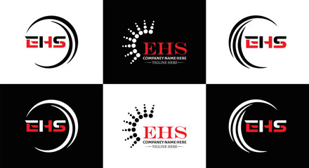 EHS logo. E H S design. WhitE H SHS letter. EHS, E H S letter logo SET design. Initial letter EHS linked circle uppercase monogram logo. E H S letter logo SET vector design. EHS letter logo design	
