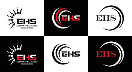 EHS logo. E H S design. WhitE H SHS letter. EHS, E H S letter logo SET design. Initial letter EHS linked circle uppercase monogram logo. E H S letter logo SET vector design. EHS letter logo design	
