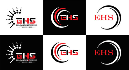 EHS logo. E H S design. WhitE H SHS letter. EHS, E H S letter logo SET design. Initial letter EHS linked circle uppercase monogram logo. E H S letter logo SET vector design. EHS letter logo design	
