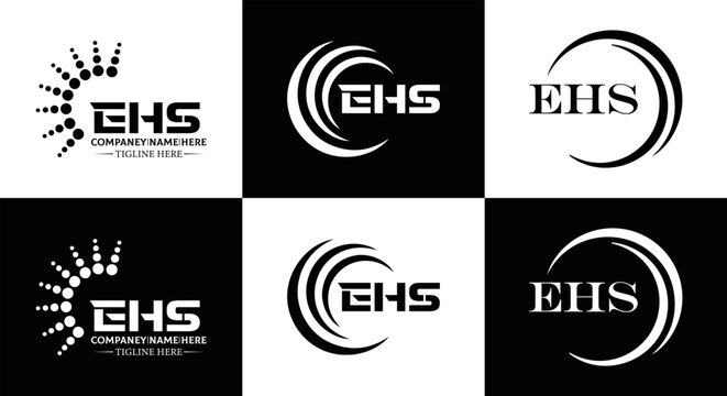 EHS logo. E H S design. WhitE H SHS letter. EHS, E H S letter logo SET design. Initial letter EHS linked circle uppercase monogram logo. E H S letter logo SET vector design. EHS letter logo design	
