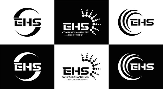 EHS logo. E H S design. WhitE H SHS letter. EHS, E H S letter logo SET design. Initial letter EHS linked circle uppercase monogram logo. E H S letter logo SET vector design. EHS letter logo design	
