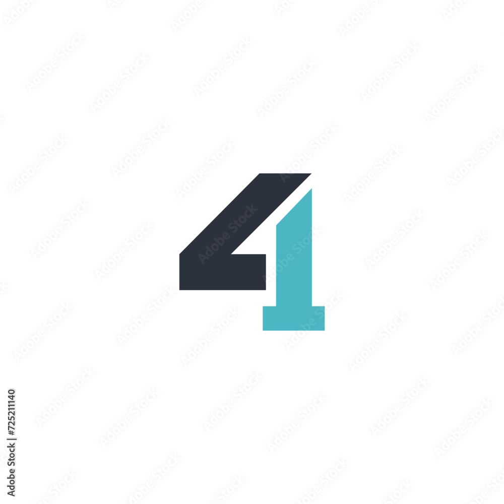 Fototapete vectors are monograms of the numbers 4 and 1.