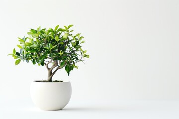 Trees in pots inside the house white background image
