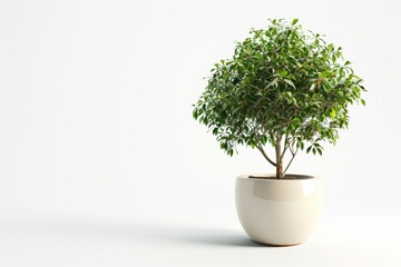 Trees in pots inside the house white background image