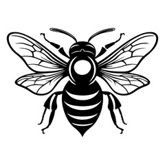 Obraz premium Bee Icon. black Logo on White Background. Vector