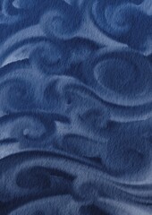 Abstract swirling fog on dark blue background paper illustration for decoration on nautical, ocean, winter and magical concept.
