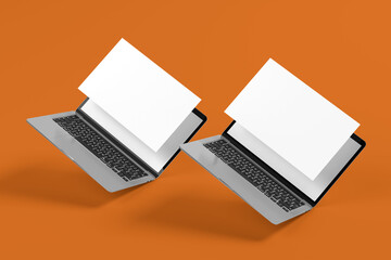 laptop device mockup with white screen