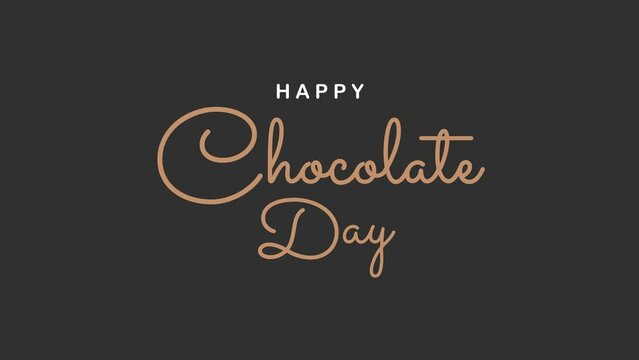 Happy Chocolate Day Text Animation. Great for Chocolate Day Celebrations with transparent background, for banner, social media feed wallpaper stories