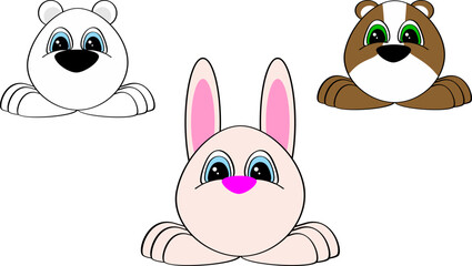 cute animals cartoon pack collection set illustration in vector format