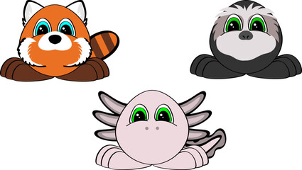 cute animals cartoon pack collection set illustration in vector format