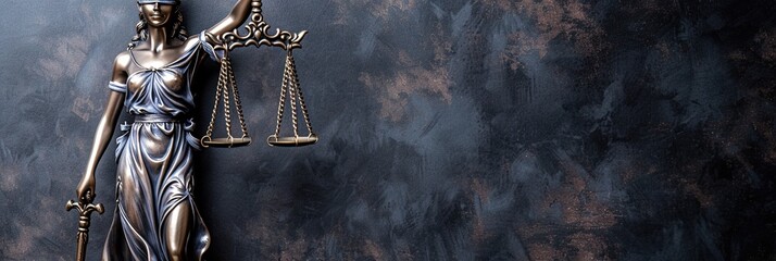scales of justice banner with plenty of blank copy space for legal, law, political, court usage - obrazy, fototapety, plakaty