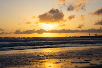 Fototapeta na wymiar Sunset on the beach in Comporta, Portugal. 