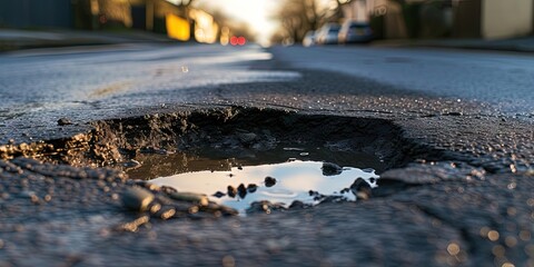pothole in the street - Powered by Adobe