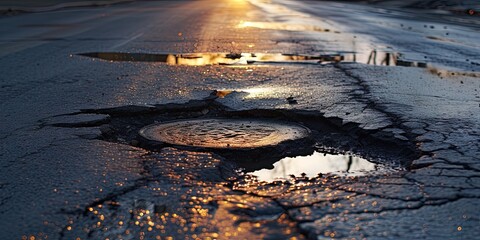 pothole in the street