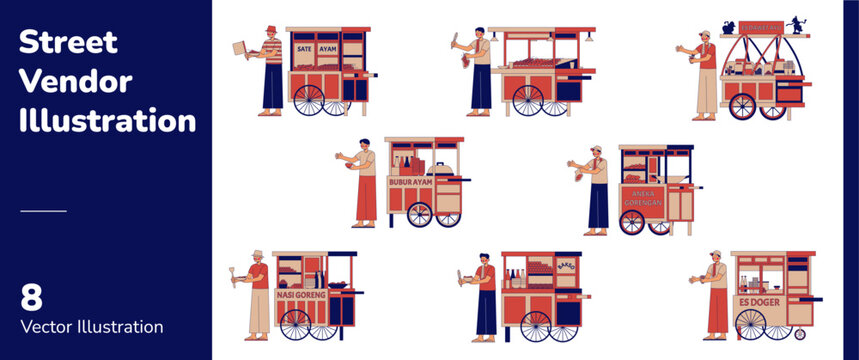 Street Vendors Illustration