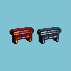 Isometric Pixel art 3d of table drawer icon for items asset.Table icon on pixelated style.8bits perfect for game asset or design asset element for your game design asset.