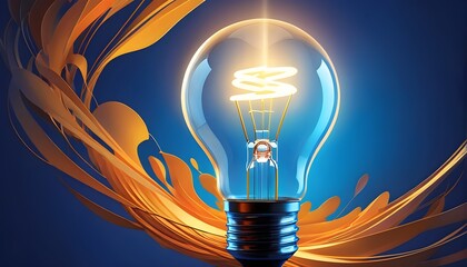 Light bulb explodes on a dark blue background. Think differently creative idea concept. Business, innovation, solution, strategy concept. - obrazy, fototapety, plakaty