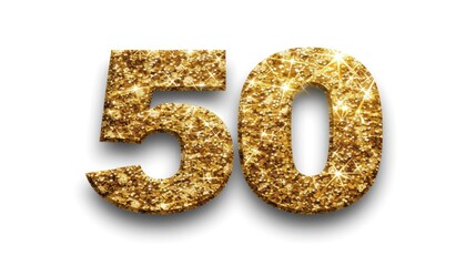Number 50 Golden Shiny Unique Script Generative AI