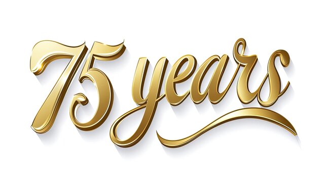 75 Years Gold Fancy Text Generative AI