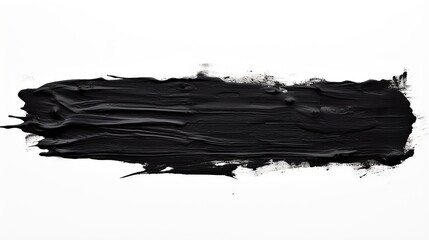 Black brush strokes, black ink strokes isolated transparent background