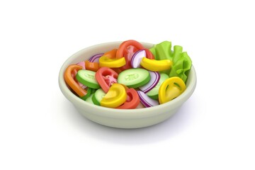 3D mixed vegetables on white background