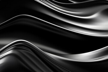 Liquid silver waves undulating against a backdrop of velvety black.