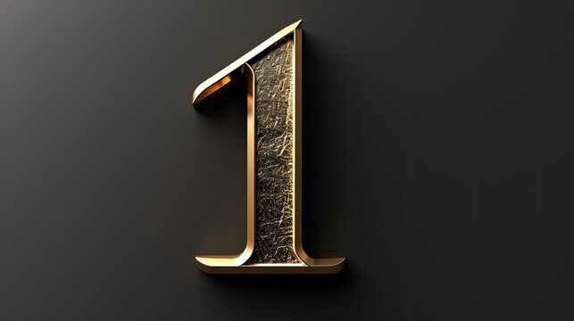 Number 1 Logo Gold Metal Icon Fancy Generative AI