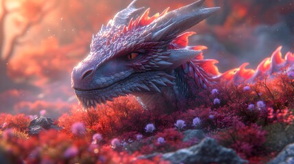 dragon in a  fantastical landscape