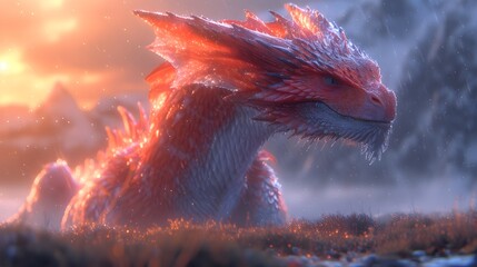 dragon in a  fantastical landscape