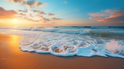 Beach view in the afternoon. Sunset over the sea, a very beautiful natural panorama of sunset over the sea