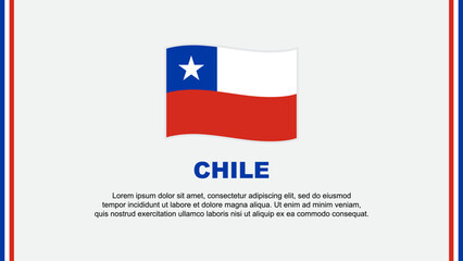 Chile Flag Abstract Background Design Template. Chile Independence Day Banner Social Media Vector Illustration. Chile Cartoon