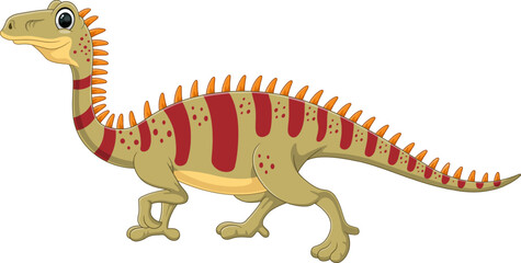 Cartoon unayasaurus dinosaur on white background