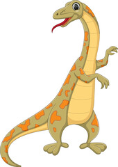 Cartoon yunnanosaurus dinosaur on white background